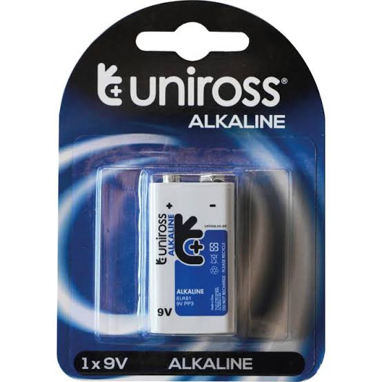 9V Battery Uniross Alkaline