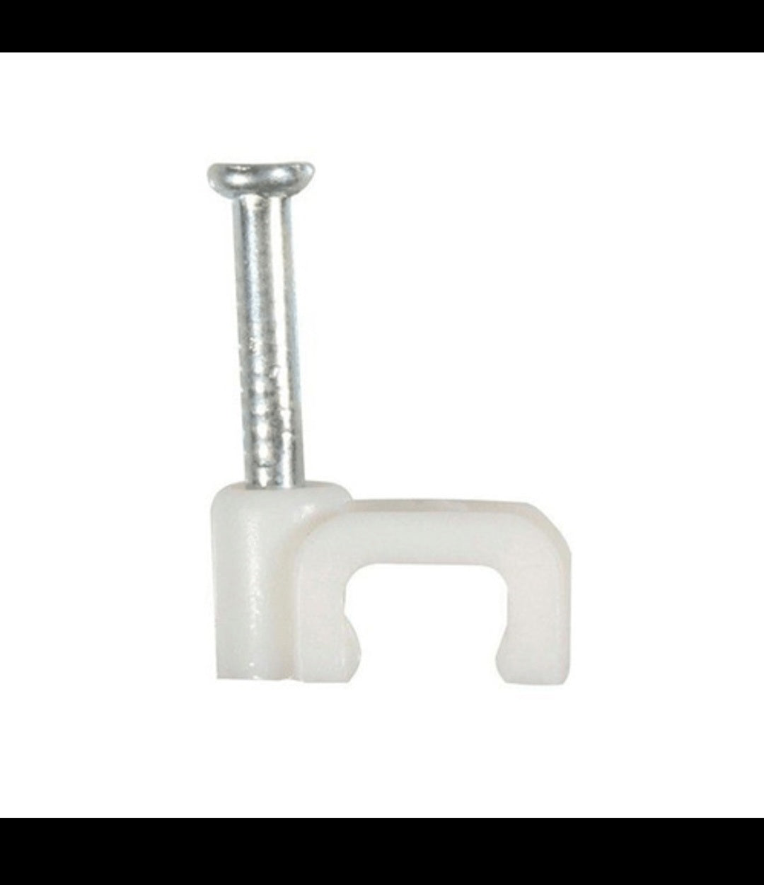 Cable clips 5mm white flat 100PK