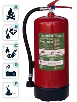 9Kg Greenmist Lithium Extinguisher