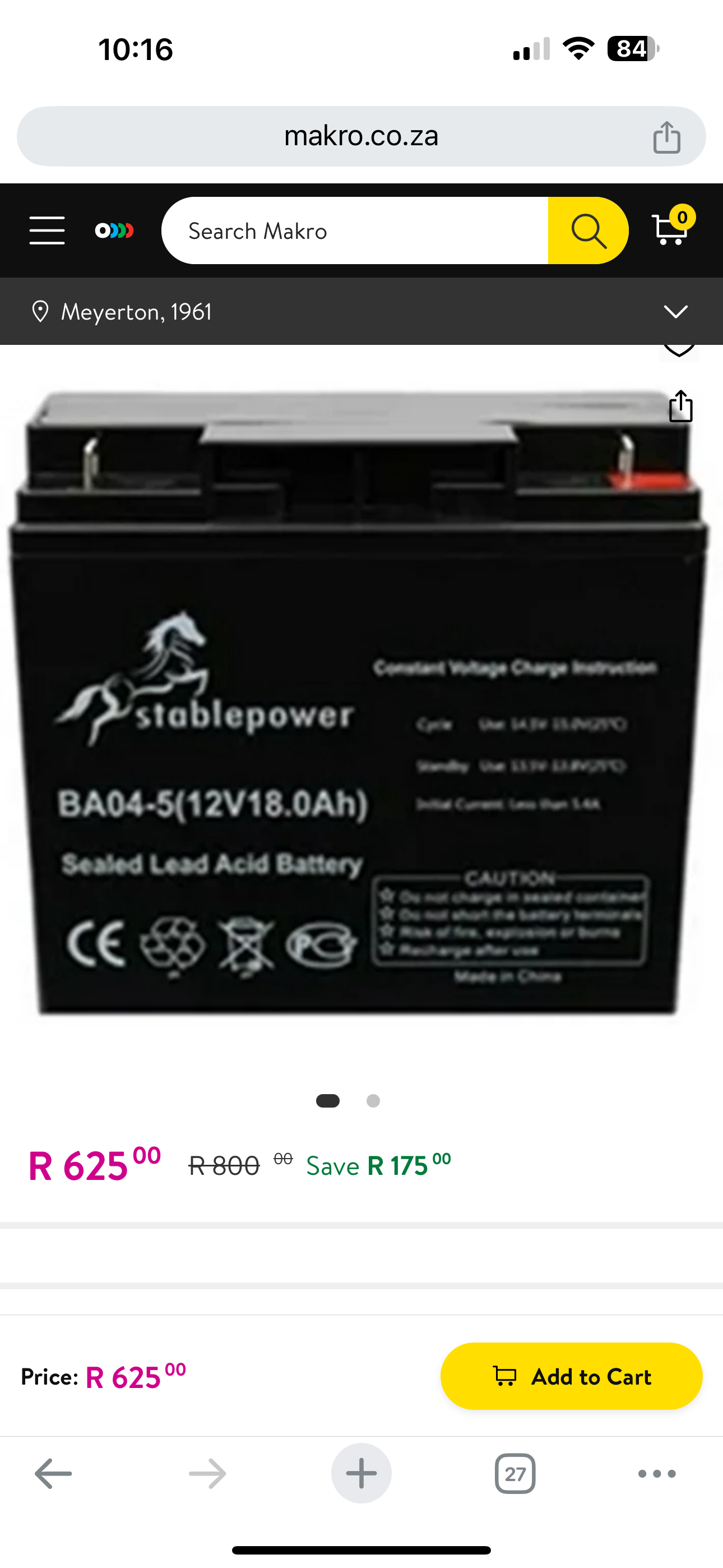 12V 18AH Lead Acid Battery