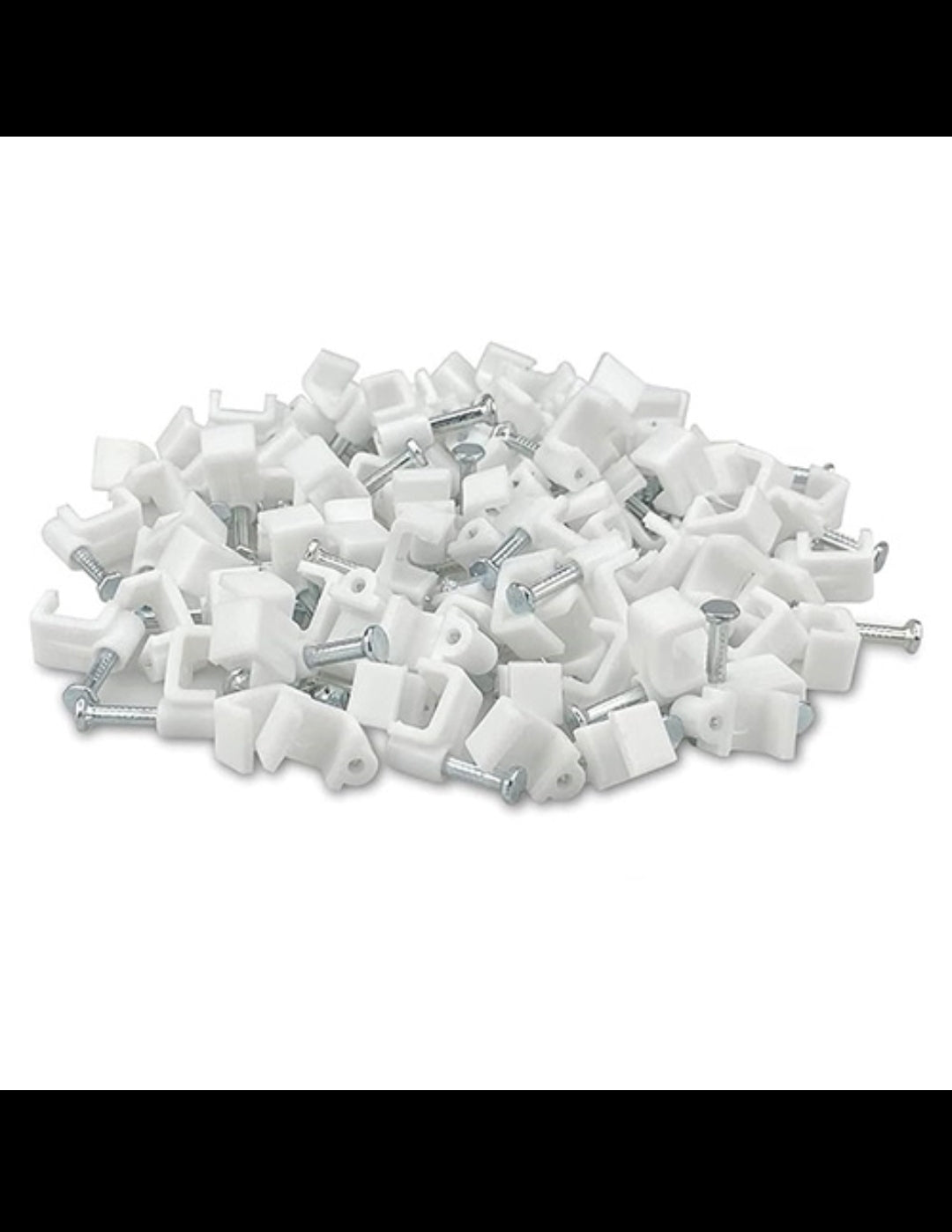 Cable Clips 10.5mm white flat 100 pack