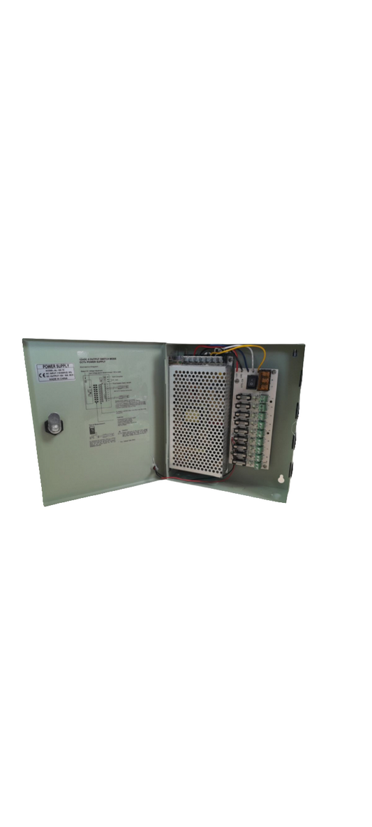 9-Ch 12V 10Amp Power Supply CCTV excl Battery