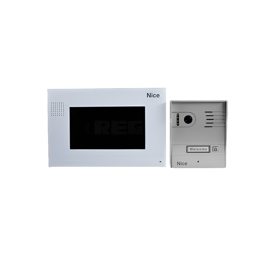 NICE 7" Colour Video Intercom Kit Incl Brushed Aluminium Gate Station